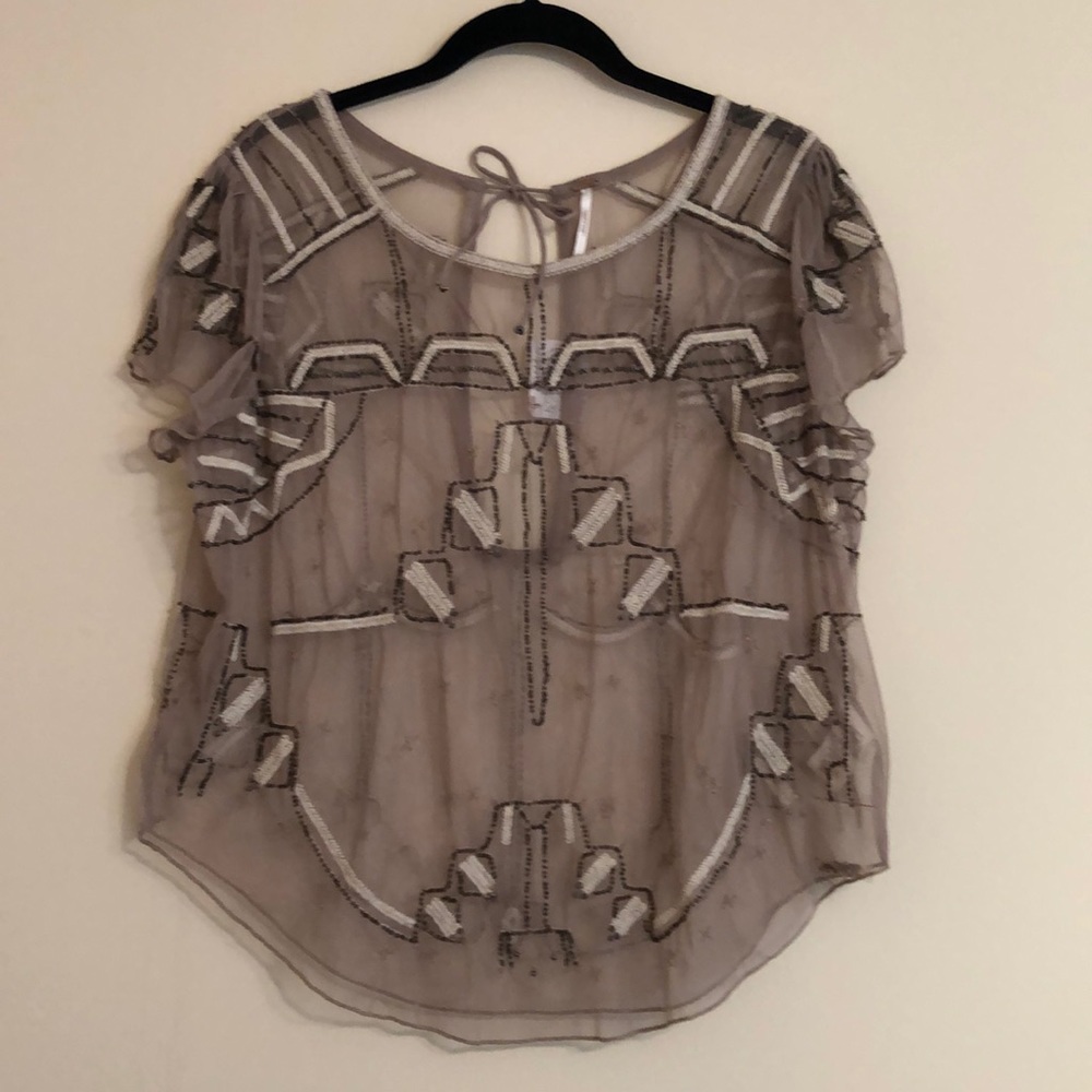Free people NWT sheer beaded top